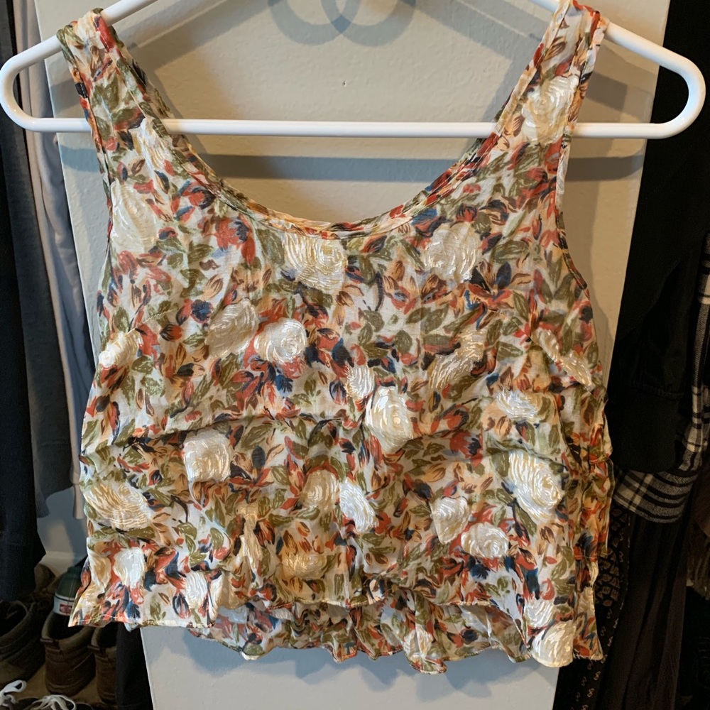 VINTAGE floral crop top tank